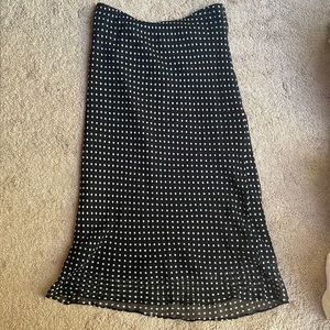 Vintage 90s silk polka dot slip midi skirt